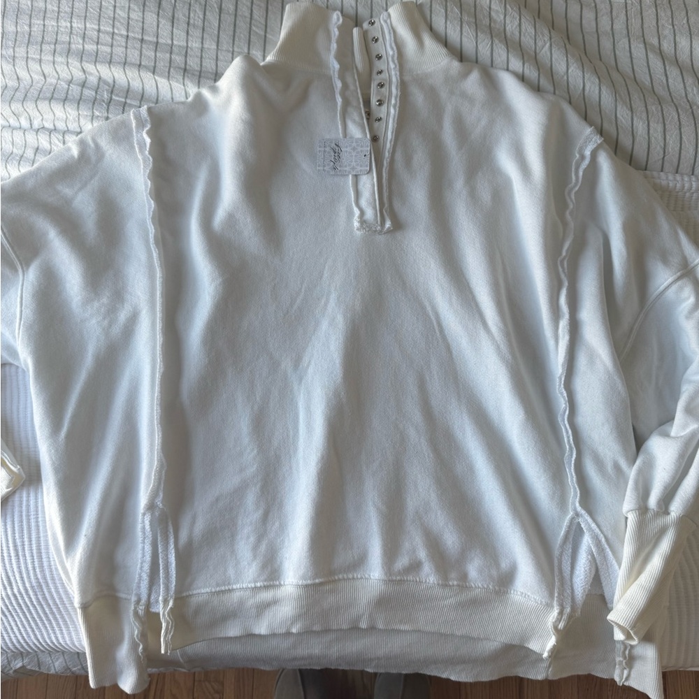 Free People NWT white Henley style Camden